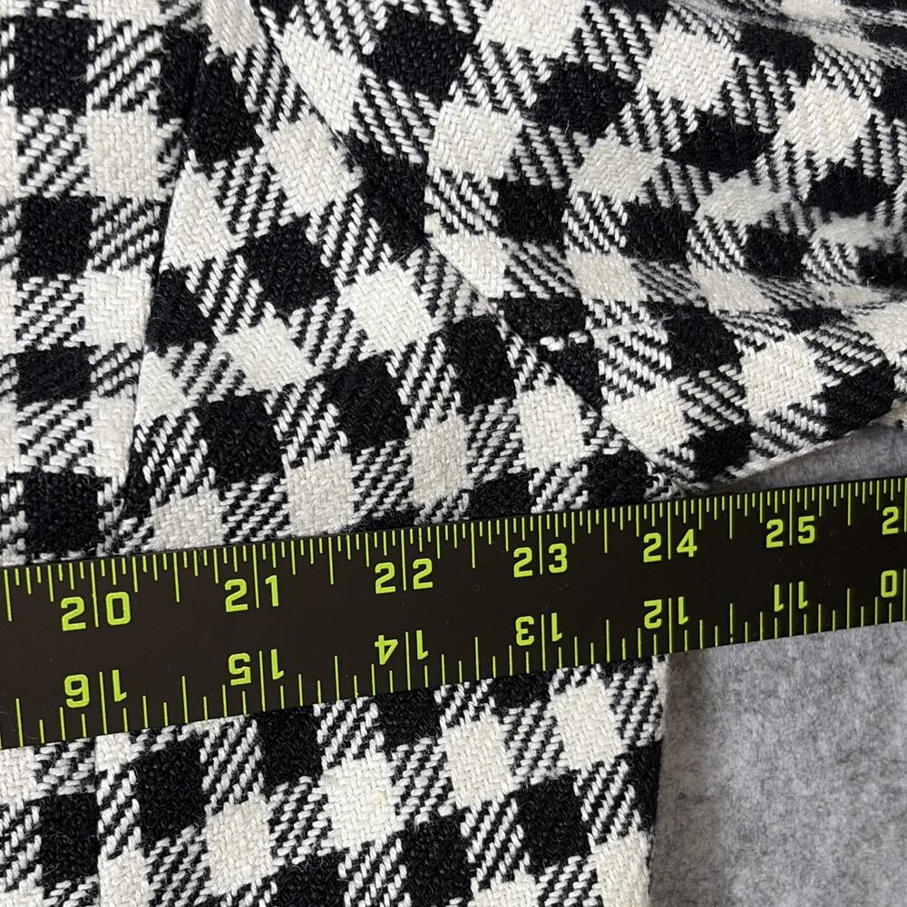 Lauren Ralph Lauren Black White Check Moto Zip Jacket Lined Pockets 16W Plus - Picture 7 of 9